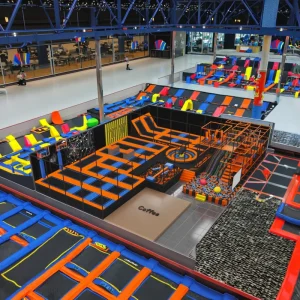 Indoor Trampoline Park For Adults And Kids Featuring Bungee Jumping Course Basketball