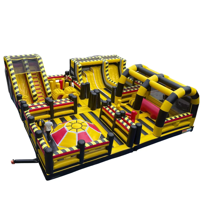 Industrial Style Inflatable Obstacle Course with Multiple Challenges Commercial Grade Durable PVC for Kids