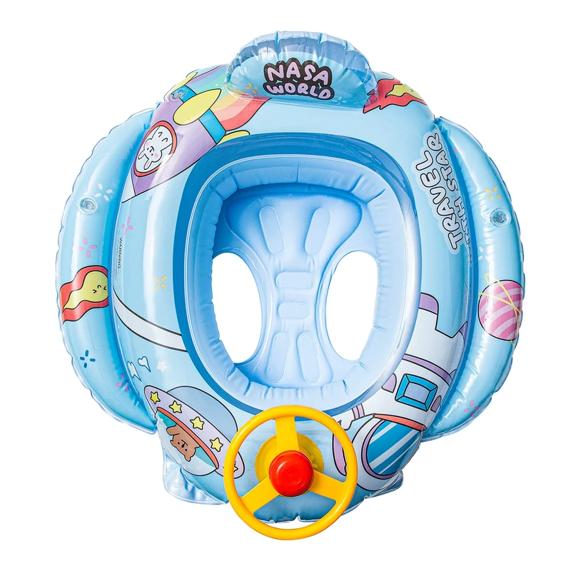 Anel de Natação para Bebés, Assento de Piscina para Bebés, Flutuador para Crianças com Volante, Brinquedo de Água em PVC