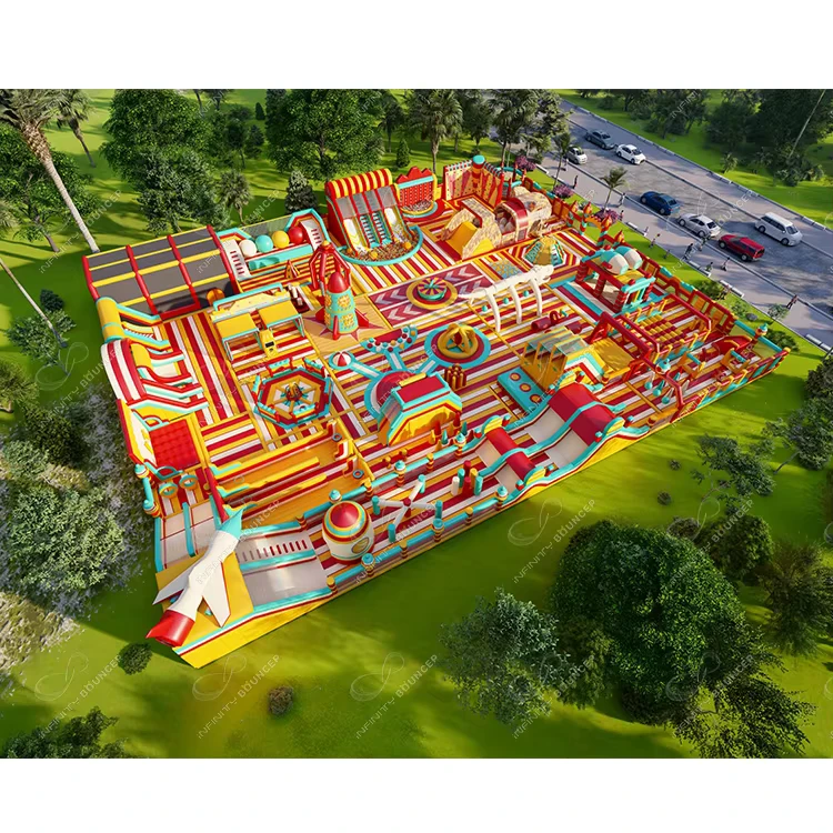 Parque de Atracciones Inflable Infinity para Niños y Adultos, Parque de Rebote Temático Inflable al Aire Libre