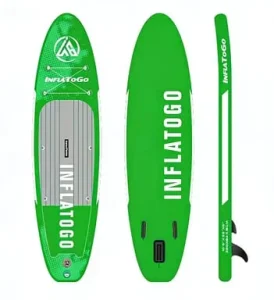 InflaToGo 11’6″ Inflatable Stand up Paddle Board (SUP) All Around 10’6″ X 32″ X 6″ PVC 3 Fin Hand Pump Leash & Repair Kit