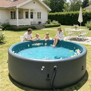 InflaToGo Aufblasbares Schwimmbecken über dem Boden Wasser-Spielgerät Aufblasbares Ipool Schwimmbecken für die Familie