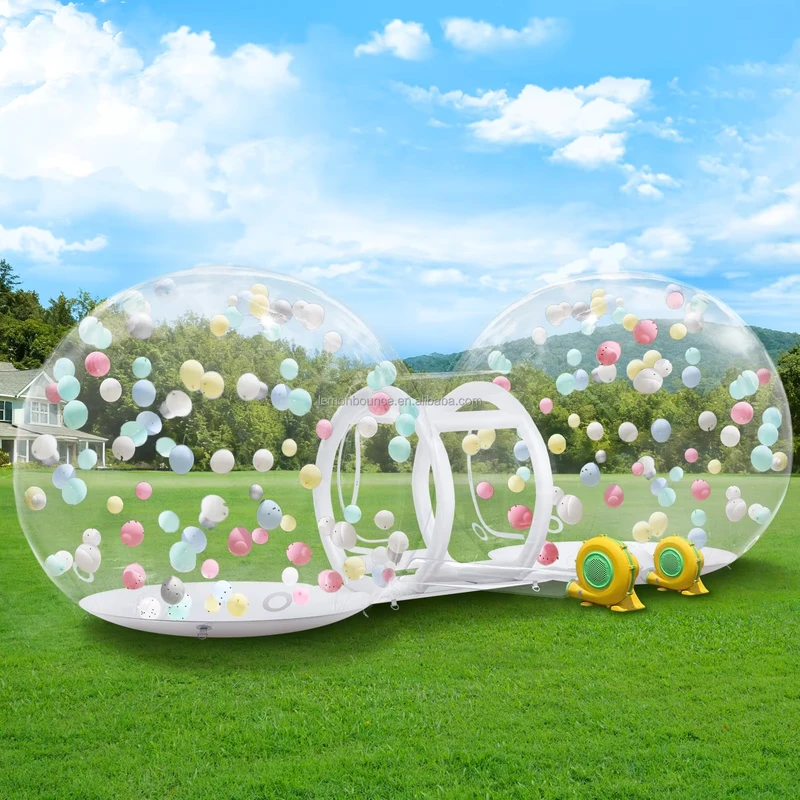 Casa Burbuja Inflatabla Doble Burbuja Grado Comercial para Fiestas de Cumpleaños, Bodas y Revelaciones de Género de 8,2 m