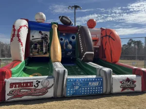 Inflatable 3-in-1 Toy Including Basketball Soccer and Baseball Games Suitable for Commercial Activities