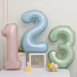 Palloncini Numero Gonfiabili da 40 pollici Rosa, Blu, Verde Oliva per Compleanno