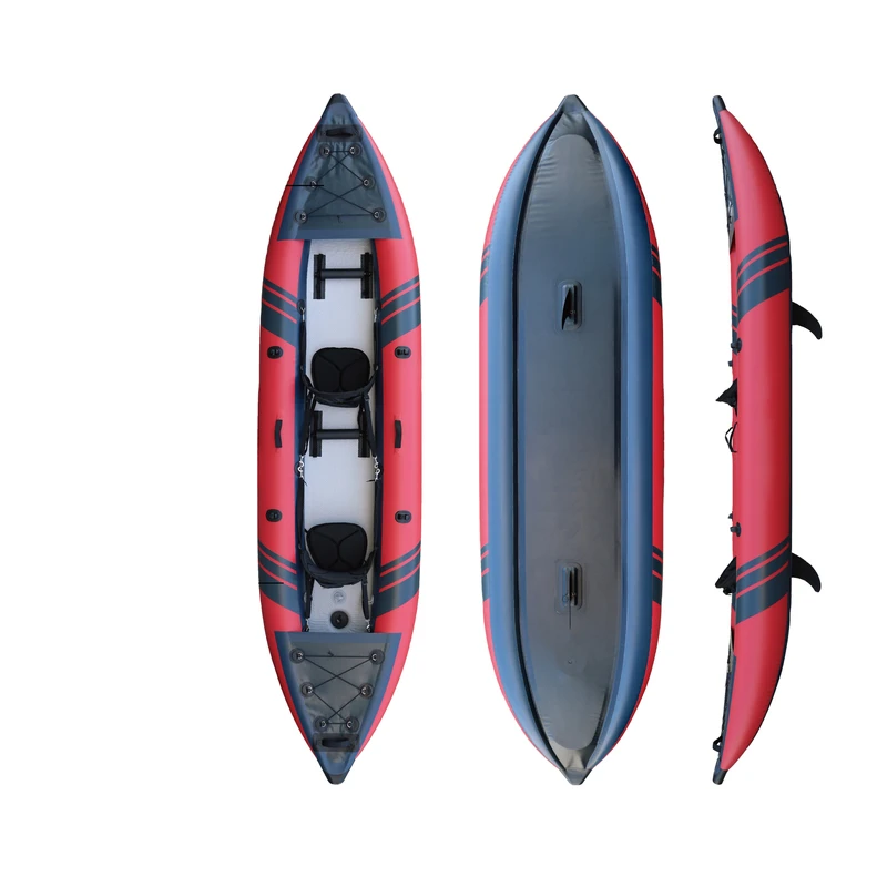Aufblasbares 4m Drop Stitch Kajak für 2 Personen Angler-Kanu mit strapazierfähigem PVC-Rumpf