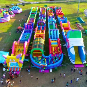 Inflatable 5k Obstacle Course Run Race Fun Game Jumping Bouncer Inflatable Playground Theme Park for Adults Kids