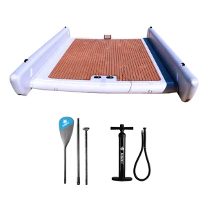 Plateforme de pêche gonflable de 5 m de long et 3,3 m de large avec tente pour le surf, pour divertissement extérieur