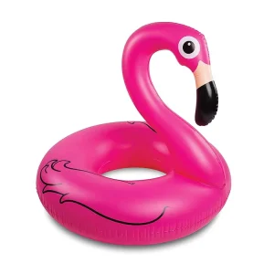 Inflatable Adult Flamingo Swim Ring 120cm Floating Drain Seat Mount Children and Adults
