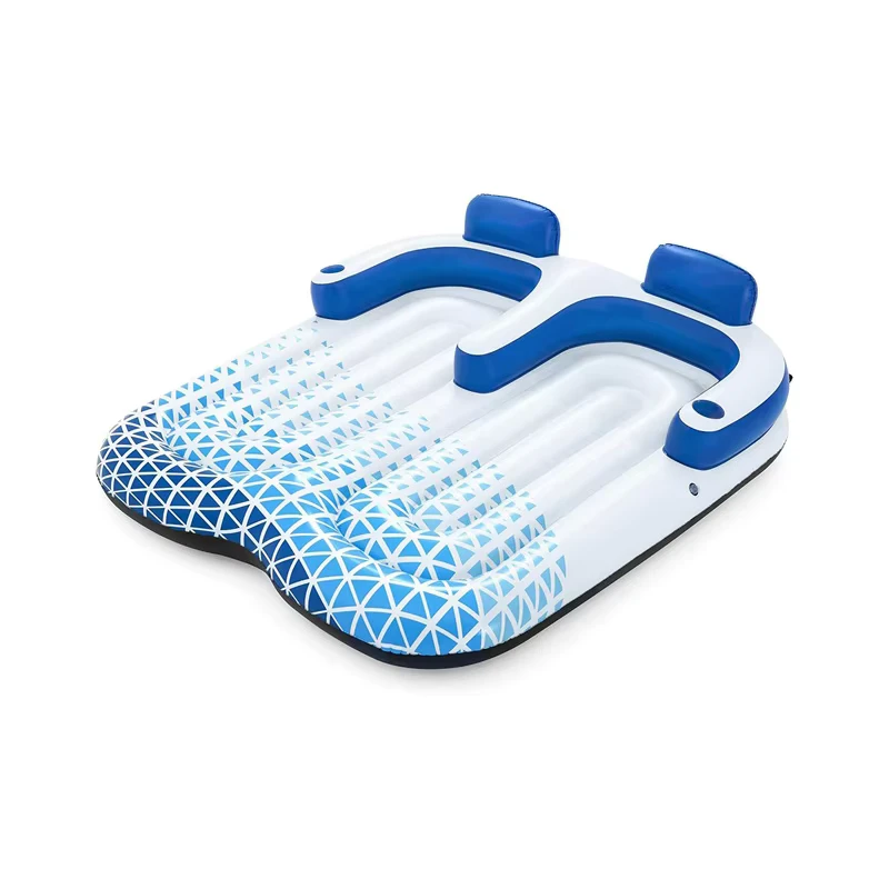 Inflatable Adult Pool Lounger Float Large Beach Sun Tanning Float Raft Sunbathing Water Lounge Floating Tub with Drink Holder