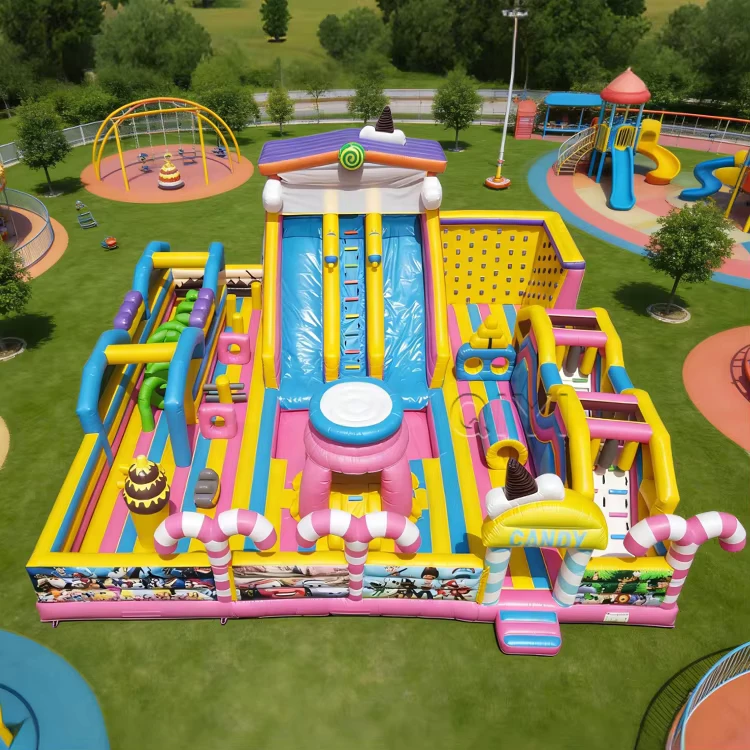 Inflatable Adventure Park with Multiple Play Zones for Commercial Entertainment