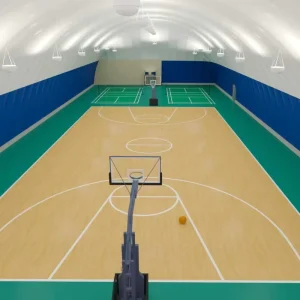 Domo Inflável para Futebol, Basquetebol e Arena Desportiva com Estrutura Suportada por Membrana PVC PVDF PVF