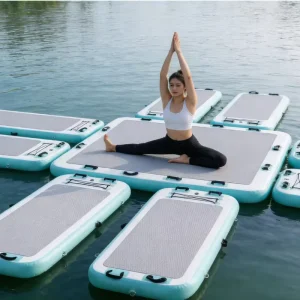 Colchoneta de aire inflable, colchoneta de yoga flotante inflable, pistas de aire para entrenamiento, color verde menta
