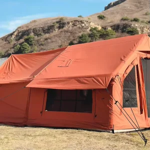 Aufblasbares Luftzelt mit Überdachung für Camping, leicht, praktisch, schnell aufstellbar, tragbar, schwarze Oxford-Stoffbeschichtung