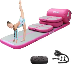 Colchoneta de aire inflable para gimnasio de uso familiar, colchoneta de yoga, airtrack de 8 m x 2 m x 0,2 m con bomba de aire