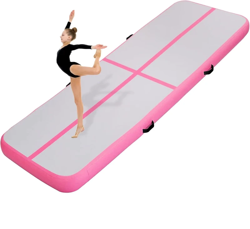 Colchoneta de Gimnasia Inflable Air Track Portátil de 3M, Colchoneta de Aire para Fitness en Casa, Entrenamiento de Tumbling Sin Bomba de Aire Eléctrica