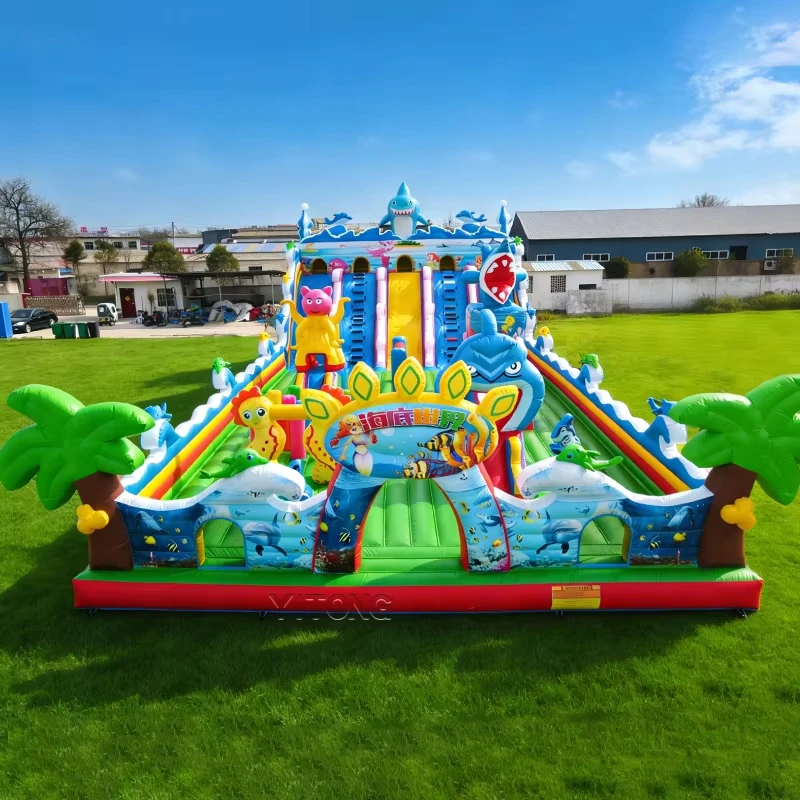 Parc d'attractions gonflable extérieur, trampoline gonflable, aire de jeux gonflable extérieure pour enfants