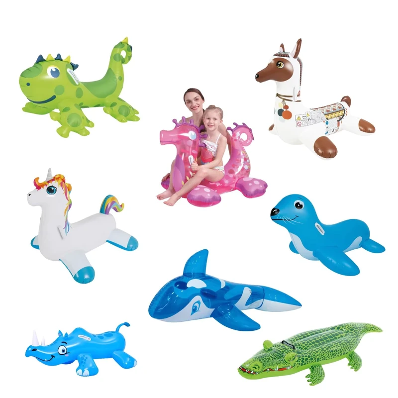 Inflatable Animal Ride On Boat for Kids & Toddlers Eco Friendly PVC Electric Inflatable Motor Boat for Pool Water Park