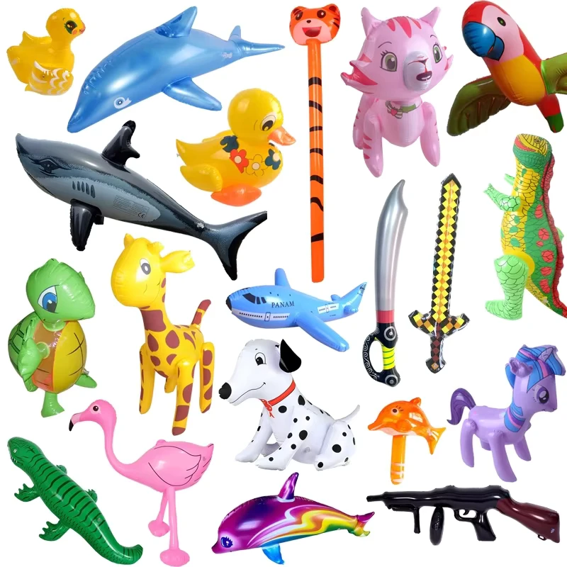 Mainan Hewan Inflatable, Kura-kura untuk Dekorasi Pesta, Flamingo, Alien, Dolphin, Anjing, Mainan Balon, Hadiah Anak-anak