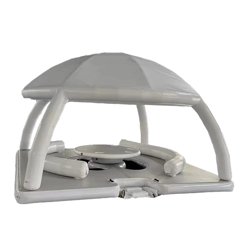 Inflatable Aqua Floating Tent Resort Water Island Floating Inflatable Water Party Inflatable Dock Deck Raft Floating Platform