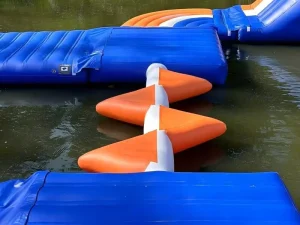 Curso de Obstáculos Inflable Aqua, Desafío de Piedras Flotantes para Piscinas y Lagos