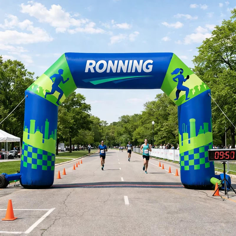 Arco insuflável personalizado com logotipo, arco de partida e chegada Oxford com soprador à prova d'água para eventos de corrida ao ar livre