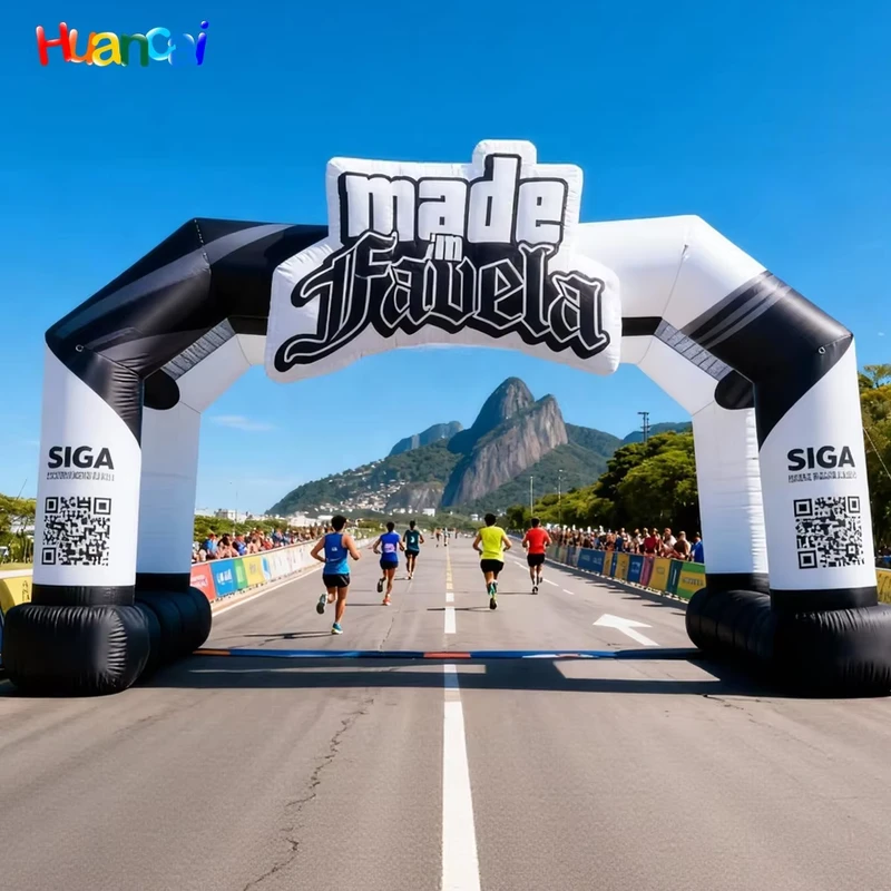 Arco inflable de inicio y fin para eventos deportivos, publicidad exterior, puerta inflable personalizada con luces LED