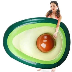 Inflatable Avocado Pool Float Beach Lounger Outdoor Avocado Swimming Ring Water Leisure Fun for Adults and Children