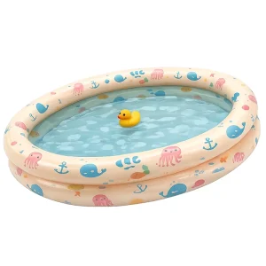 Inflatable Baby Pool Round Blow up for Backyard Outdoor Water Play Durable PVC Portable Padded Swimming Pool