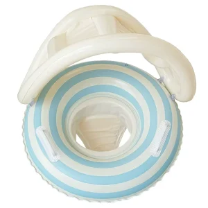 Inflatable Baby Swimming Ring with Sun Protection Canopy Infant Float with Sunshade Lollipop Style Pool Float for Toddlers