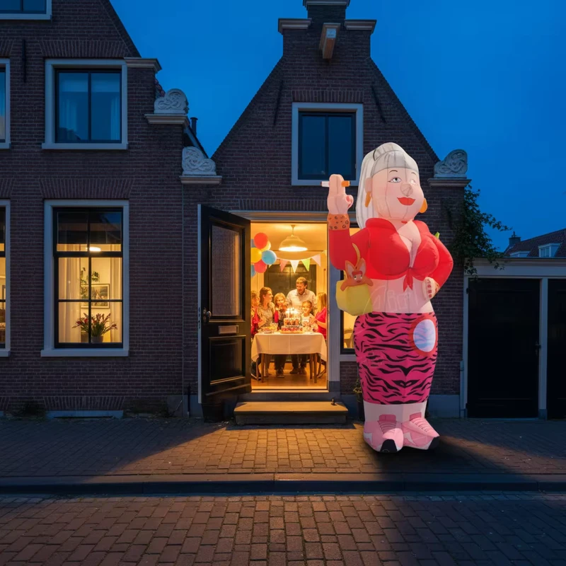 Figur Balon Inflatable dengan Kipas Terintegrasi untuk Karakter Iklan