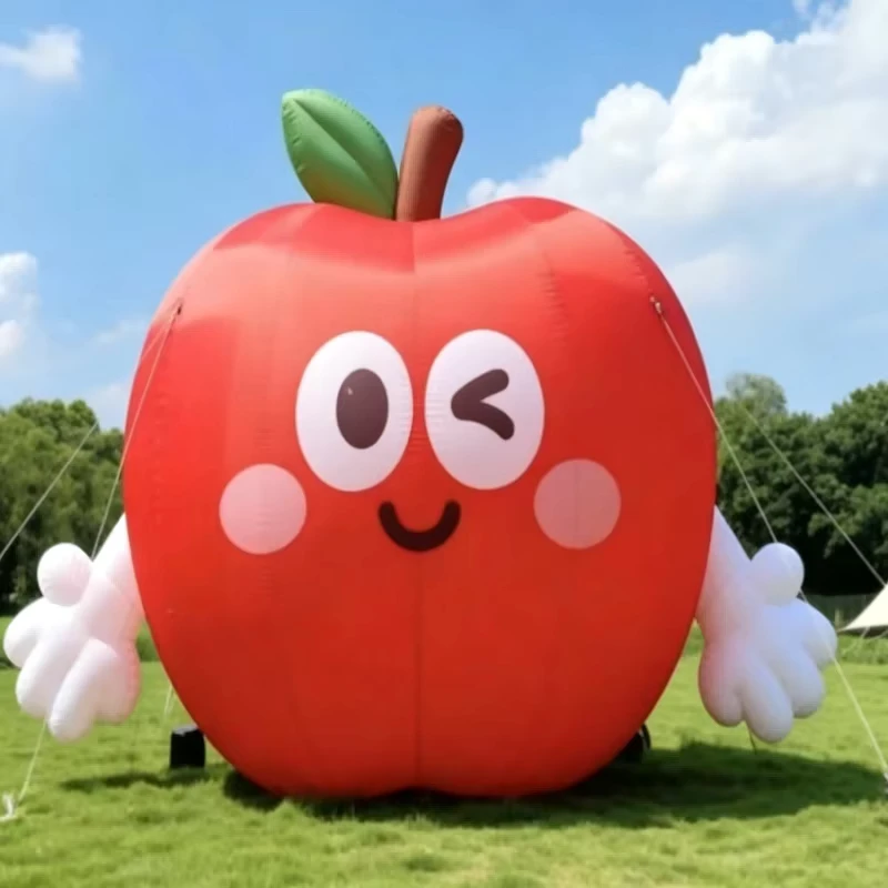 Modello aereo gonfiabile a forma di frutta cartoon, mela e banana, impermeabile e durevole per decorazione di eventi all'aperto e fiere