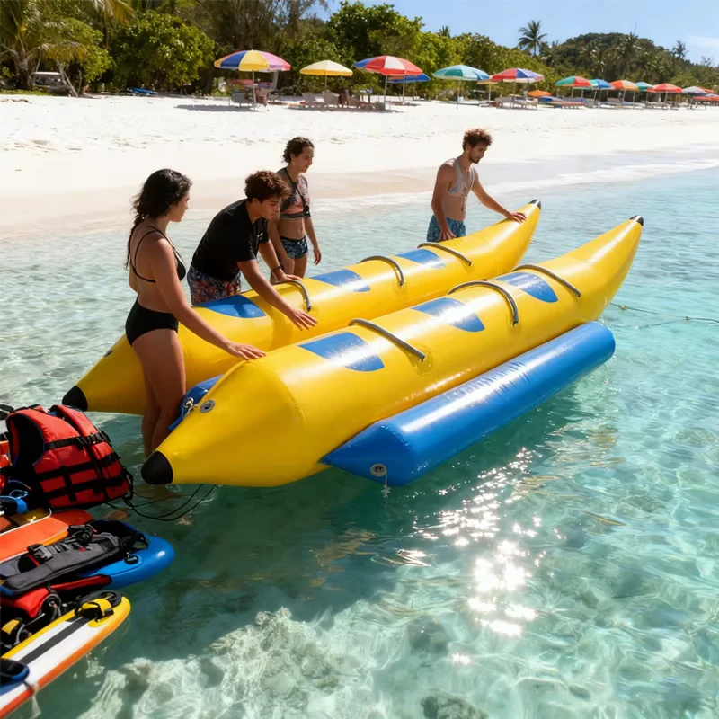 เรือพองลมแบบทูโบ๊ท บานาน่าโบ๊ท 3-12 คน อุปกรณ์เล่นน้ำในสวนสาธารณะเชิงพาณิชย์