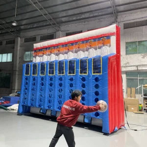 เกมยิงบาสเก็ตบอลเป่าลม Connect 4 Shots รุ่นแข็งวัสดุ PVC