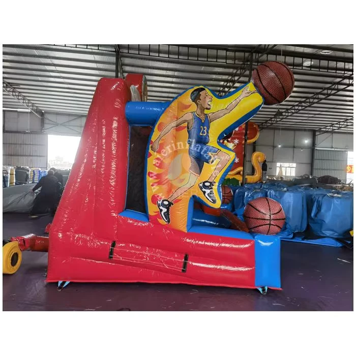 Gioco di basket gonfiabile per bambini e adulti, divertente sfida sportiva all'aperto, gioco interattivo per feste ed eventi
