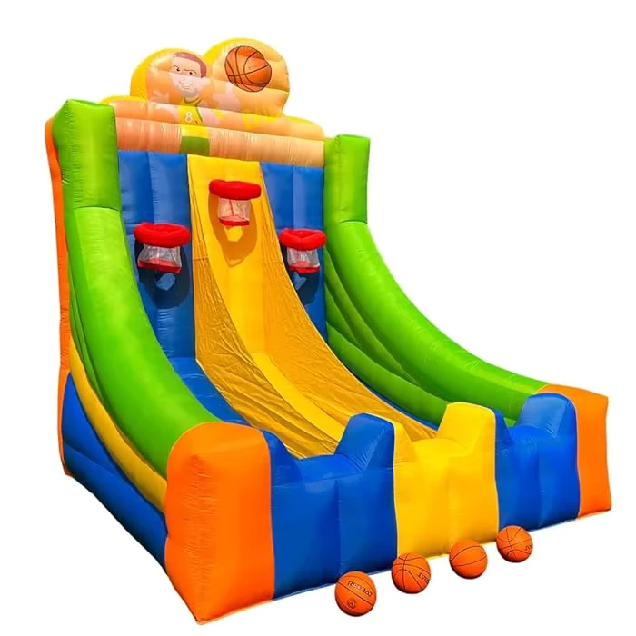 Hệ thống rổ bóng rổ hơi 10ft, chất liệu PVC, sử dụng thương mại, dễ dàng lắp đặt, bảo hành 3 năm
