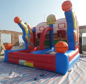 Basquetebol Inflável para Lançamento, Jogo Inflável Interativo para Dois Jogadores, Lançamento de Basquetebol Rápido