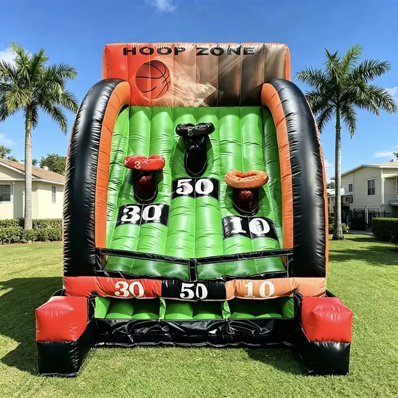 Gioco di tiro al canestro gonfiabile all'aperto, gioco di lancio del canestro gonfiabile per intrattenimento da festival