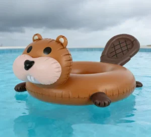 Inflatable Beaver Animal Pool Float for Kids Toddler Backyard Swimming Fun