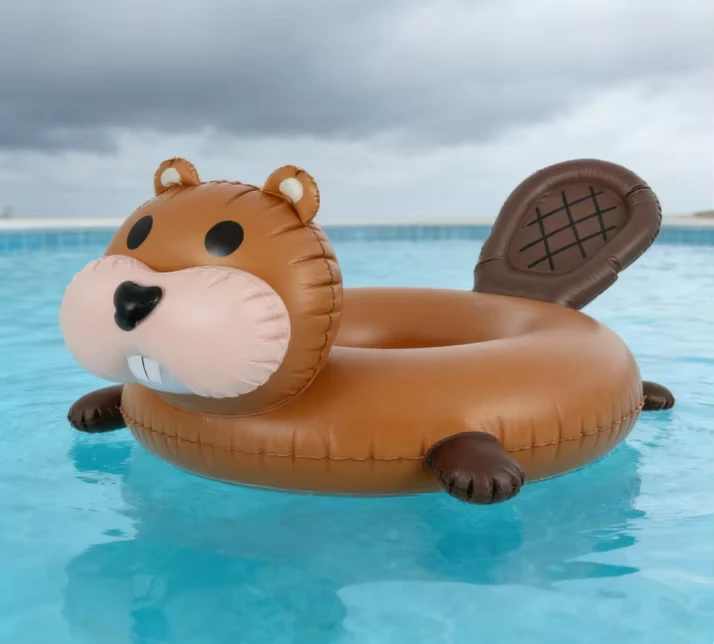Pelampung Hewan Inflatable Beaver untuk Anak-anak, Keseruan Berenang di Halaman Belakang