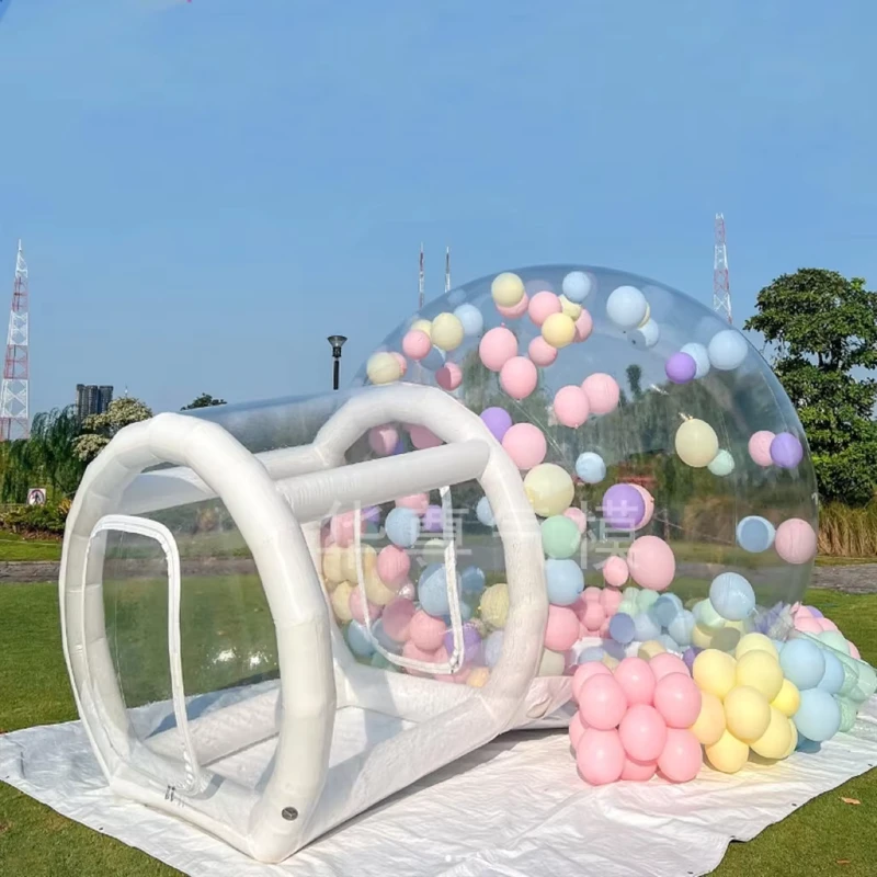 Casa de Camping Inflable Burbuja Dome de PVC Globo Casa de Globo Transparente Juguete para Camping al Aire Libre Fiesta de Boda para Niños
