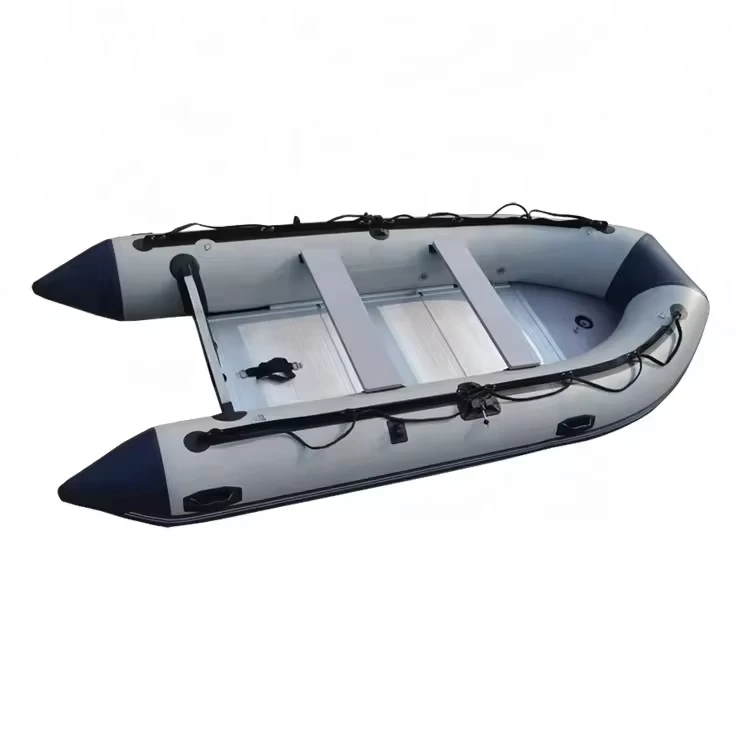 Bote Inflable de 360cm para 5 Personas, Bote de Pesca Plegable con Casco de PVC y Suelo de Aluminio