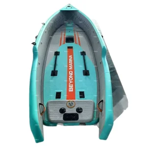 Inflatable Boat Double Rowing Kayak Fishing with Foot Pedal Steering PVC Material 3.1 4m Length 240kJ Capacity