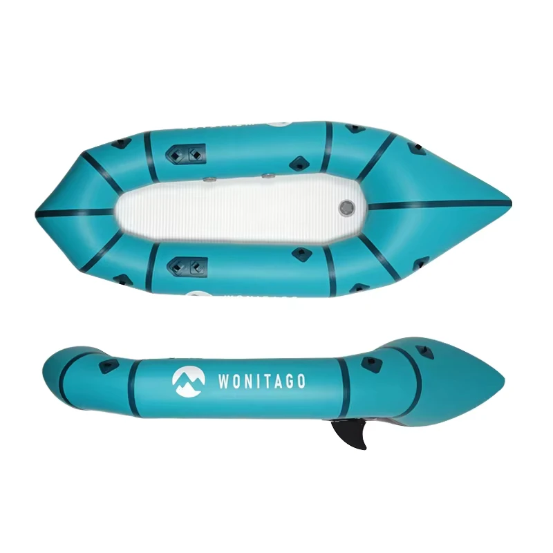 Bateau gonflable de rafting en eau vive, sports nautiques, pression max 8 psi, plancher en drop stitch, packraft gonflable