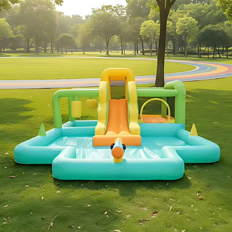インフレータブルバウンスキャッスルスライドとプール屋外遊び場公園用