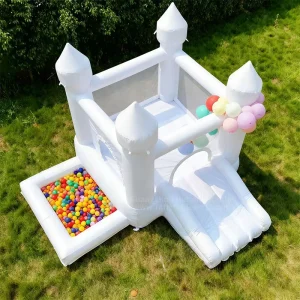 Inflatable Bounce Castle with Slide and Trampoline Waterproof Durable Built-in Fan Multi-Color for Kids and Adults