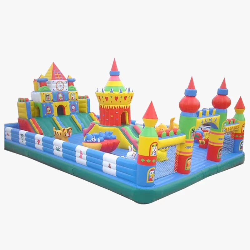 Castillo Inflable Casa de Salto de Gran Tamaño con Área de Rebote Material de PVC Uso Portátil Interior Exterior