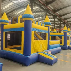 Combo château gonflable avec toboggan pour enfants et adultes, comprend un souffleur, matériau PVC, taille personnalisée, intérieur/extérieur, commercial