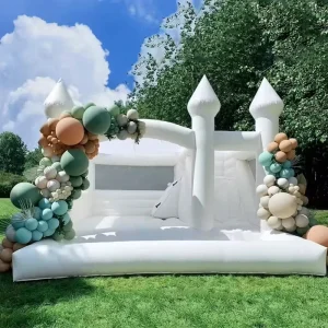 Inflatable Bounce House Commercial Bouncy Castles Children Inflatable Castle Jumpy Castle White for Weddings