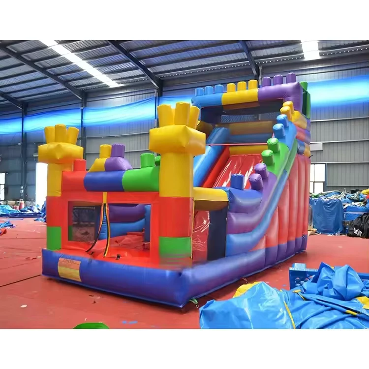 Combo de casa de rebote inflable con tobogán en venta, juegos deportivos inflables para exteriores